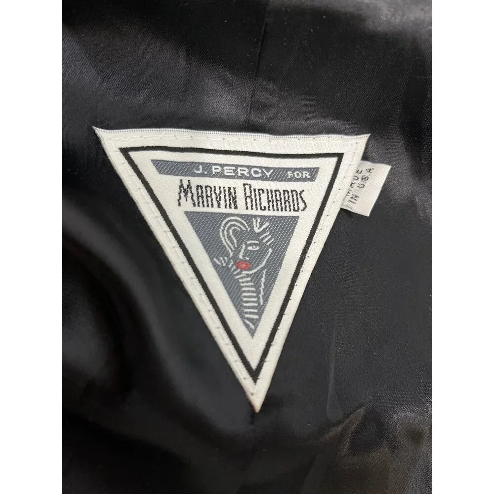 J Percy for Marvin Richards Lord & Taylor Black Faux Fur Long Coat Jacket - Picture 6 of 10